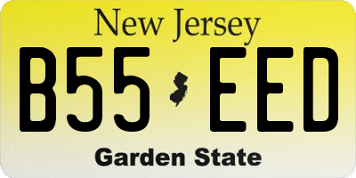 NJ license plate B55EED