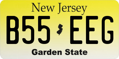 NJ license plate B55EEG