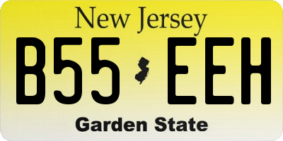 NJ license plate B55EEH