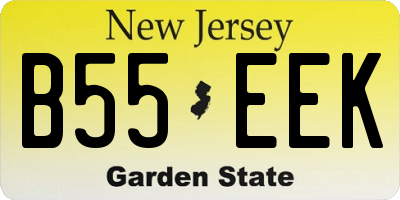 NJ license plate B55EEK