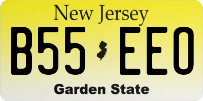 NJ license plate B55EEO