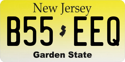 NJ license plate B55EEQ
