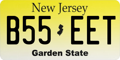 NJ license plate B55EET