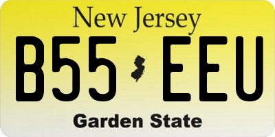 NJ license plate B55EEU