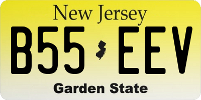 NJ license plate B55EEV