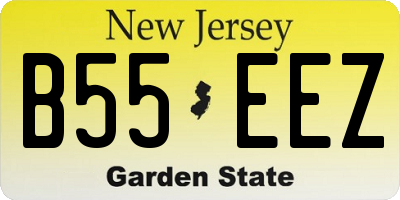 NJ license plate B55EEZ