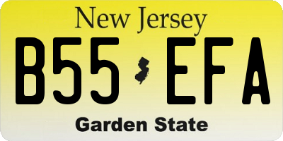 NJ license plate B55EFA