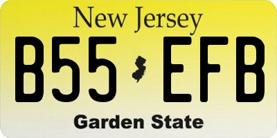 NJ license plate B55EFB