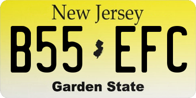 NJ license plate B55EFC