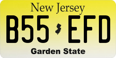 NJ license plate B55EFD