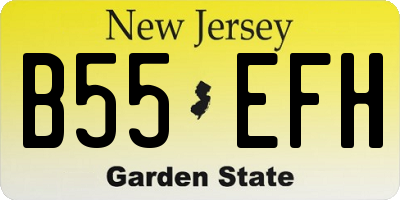 NJ license plate B55EFH