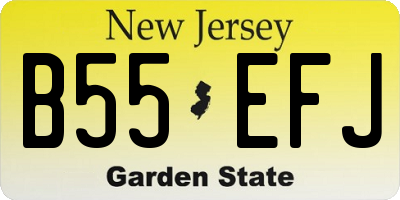NJ license plate B55EFJ