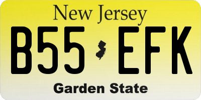 NJ license plate B55EFK
