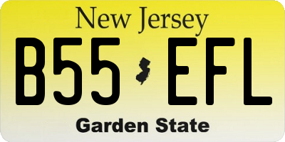 NJ license plate B55EFL