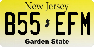 NJ license plate B55EFM