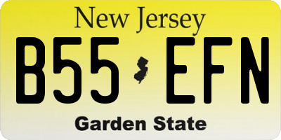 NJ license plate B55EFN