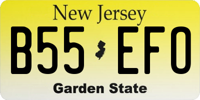 NJ license plate B55EFO
