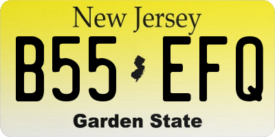 NJ license plate B55EFQ