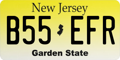 NJ license plate B55EFR