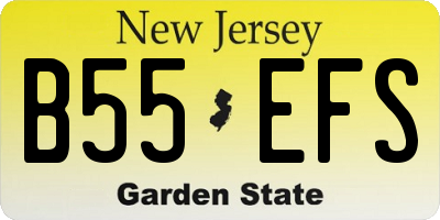 NJ license plate B55EFS