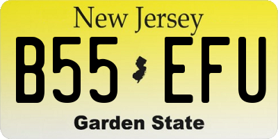 NJ license plate B55EFU