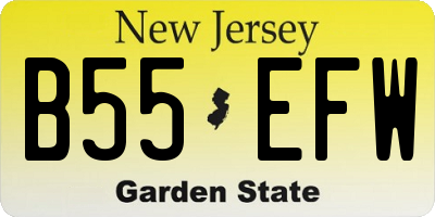 NJ license plate B55EFW
