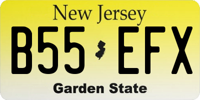 NJ license plate B55EFX