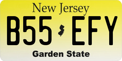 NJ license plate B55EFY