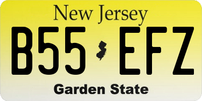 NJ license plate B55EFZ