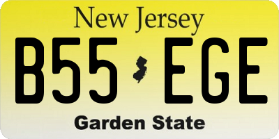 NJ license plate B55EGE