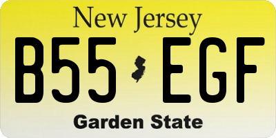 NJ license plate B55EGF