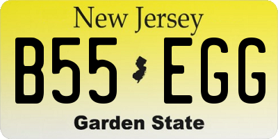 NJ license plate B55EGG