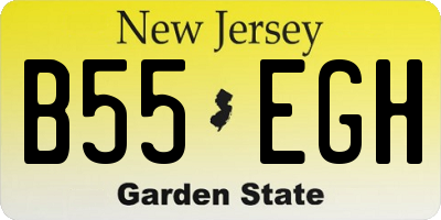 NJ license plate B55EGH