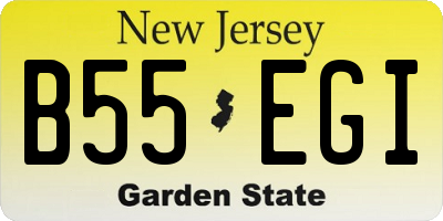 NJ license plate B55EGI
