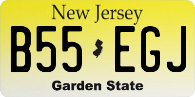 NJ license plate B55EGJ