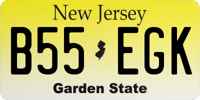 NJ license plate B55EGK
