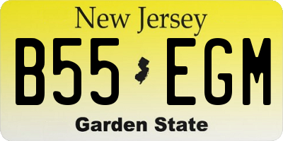 NJ license plate B55EGM