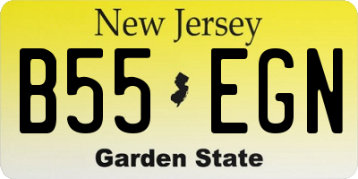 NJ license plate B55EGN