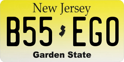 NJ license plate B55EGO