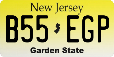 NJ license plate B55EGP