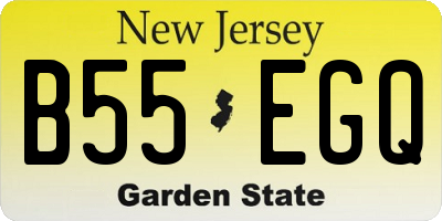 NJ license plate B55EGQ