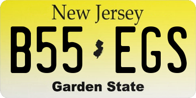 NJ license plate B55EGS