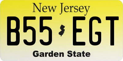 NJ license plate B55EGT