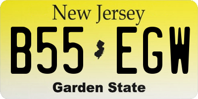 NJ license plate B55EGW