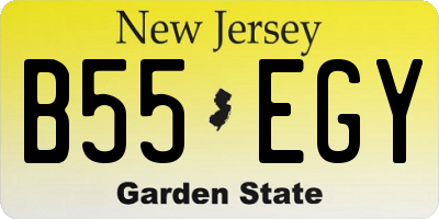 NJ license plate B55EGY