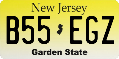 NJ license plate B55EGZ