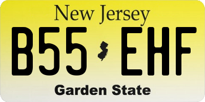 NJ license plate B55EHF