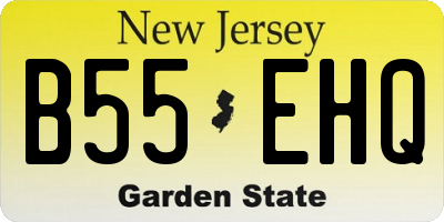 NJ license plate B55EHQ