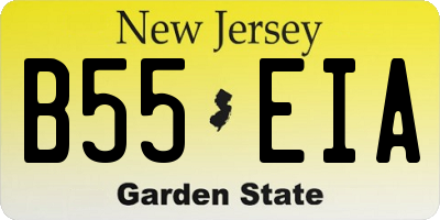 NJ license plate B55EIA