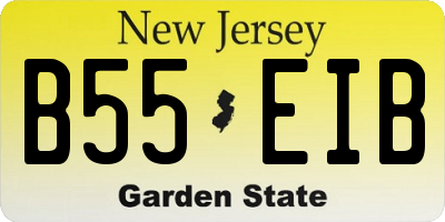 NJ license plate B55EIB